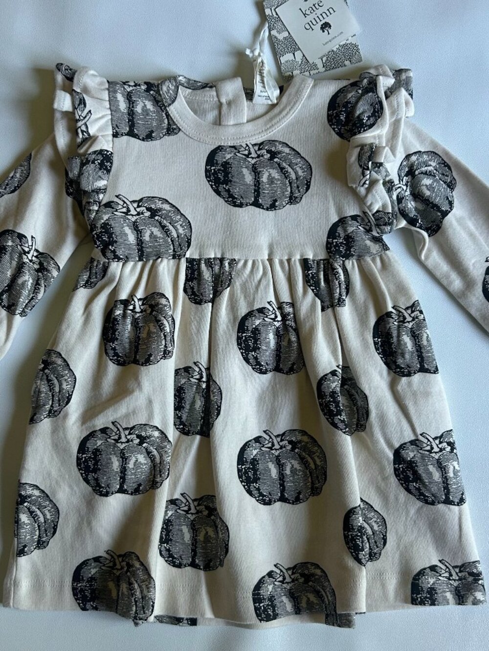 NWT Kate Quinn Pumpkin Dress 6–12M Organic Cotton Fall